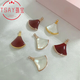 Dl 1998 fat donglai same style 18k color gold skirt necklace 18k gold skirt pendant au750 rose gold l gold lock rose gold white mother-of-pearl single pendant