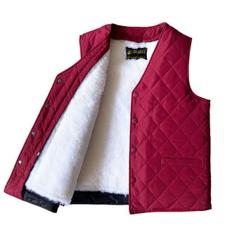 Xinjingda wool vest women's fur integrated mother's vest middle-aged and elderly warm thickened wool vest winter sheepskin vest burgundy unlined style removable liner l recommended 90jin jin equal to 0.5 kg or less