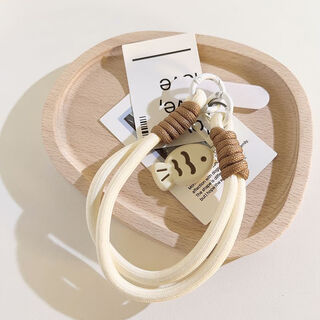 Ye yu is suitable for ins cartoon cat fish pendant double chain woven belt with clip universal mobile phone lanyard ccd camera keychain milk white coffee fish pendant + chain e98 + white small clip