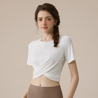 Zailu yoga wear women's 2025 new summer fitness running pilates training wear suit sports top 33041 milky white s s