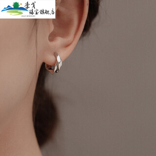 Xiaomeng 999 gold earrings, platinum earrings, earrings, fashionable retro mobius earrings, trendy earrings, female style earrings, female style earrings