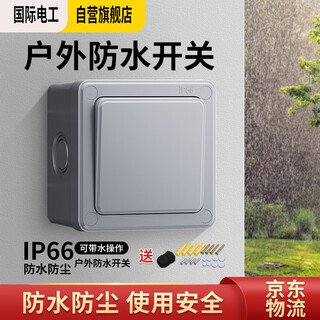 International electrician outdoor waterproof switch ip66 outdoor waterproof box surface-mounted rainstorm light power supply dual control protection one-on switch
