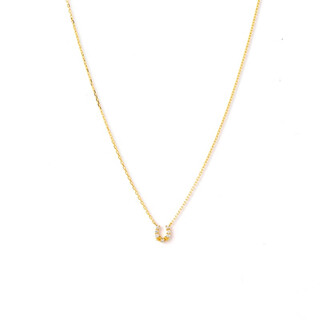 Gold fork diamond 18k gold necklace women's exquisite clavicle chain gift 18k gold diamond necklace 40cm