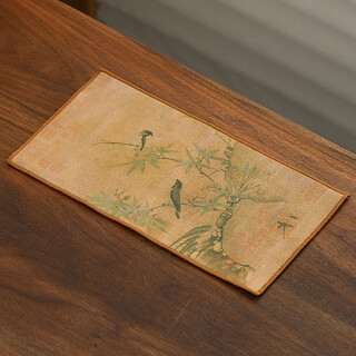 Tang feng absorbent tea towel household painted zen rag pot towel tea table special tea set towel new chinese style fabric suede tea towel (bamboo peace)
