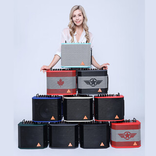 Xianhuaida three-speaker guitar charging outdoor portable audio blue plus x+ 2 microphones