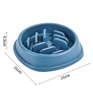 Raft core slow food bowl cat ceramic double hole net red cat and dog bowl pet anti-slip pet supplies young pet slow food bowl anti-hit ocean blue