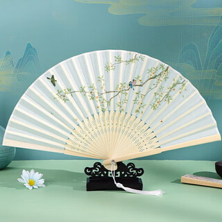 Tatanice folding fan chinese style classical 6.5 inch female fan silk fan dance performance fan photo birthday gift