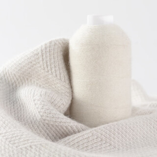Embroidered luoshang premium cashmere thread genuine woven thin thread 100% pure cashmere thread baby hand-knitted wool scarf diy thread white white (buy one or two, get one or two free)