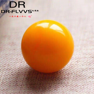 Fat donglai quality beeswax single bead, round bead, chicken oil yellow floating flower, old wax single hand-strung bead, natural raw mineral text, full honey chicken oil yellow 22mm 1 piece