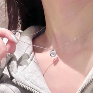 Catiff999 solid silver necklace women's three-second heartbeat clavicle chain 925 sterling silver as a christmas birthday gift for your best friend and girlfriend s925 material three-second heartbeat necklace