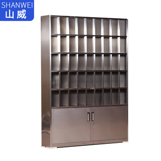 Shanwei customized steel storage cabinet 45 compartments lower double door stainless steel 304 silver
