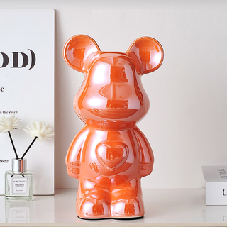 Internet celebrity violent bear cartoon tv wine cabinet living room decoration light luxury high-end ceramic children's piggy bank birthday gift 35cm orange care bear 16*13.5*35