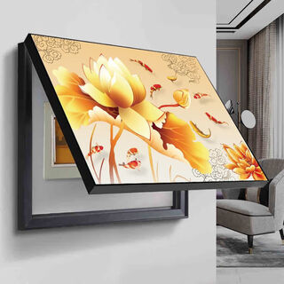 Meter box decorative painting without punching modern simple living room and restaurant hanging painting main switch switch box covering distribution box classic nine fish picture 40*30 covering 32*22-single layer covering type