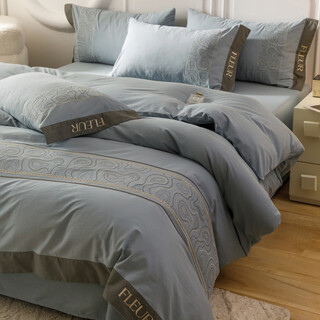 Mercury series high-end class a pure cotton embroidered quilt cover bed four-piece set 100 pure cotton long-staple cotton quilt cover sheet bed sheet style bedding william-bentleyland 1.8 sheet style four-piece set-quilt cover 200x230