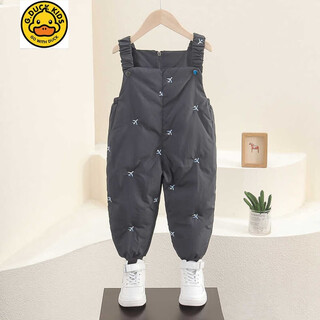 G.duckkids little yellow duck children's winter down pants 2024 new style baby style down overalls for boys and girls winter wear comfortable dark gray 130 cm