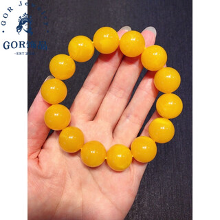 Fat donglai quality beeswax bracelets chicken oil yellow floating flowers for old boys and girls round beads amber bracelet transfer decoration 16mm diameter floating flower bracelets for men