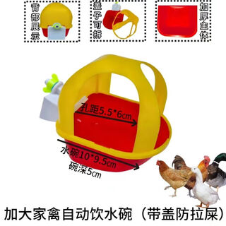伏加瑞鸡用自动饮水器鸭鹅鸽子鹌鹑桶装喝水碗雏鸡饮水碗全自动新款水碗 鸡用大号饮水碗+防屎盖 50个装