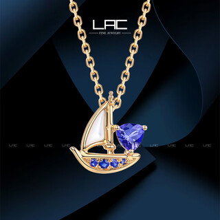 Lac new product blue sail evian high jewelry tanzanite pendant women's 18k gold set sapphire sailboat without chain 0.2 carat customized - 25 working days shipping