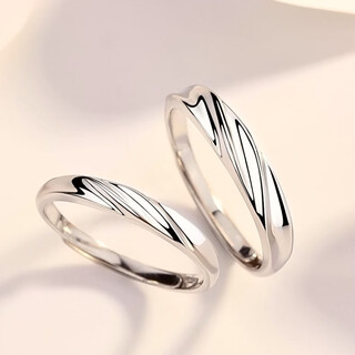 Luruo pt950 platinum couple rings for men and women, high-end engraved live platinum rings for couples, gift for boyfriend and girlfriend, platinum love ring for women (live mouth can be adjusted)