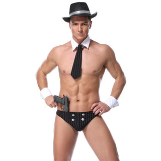Universal men's sexy uniform bunny man christmas costume men's men's thong clothes g155 detective uniform jm one size