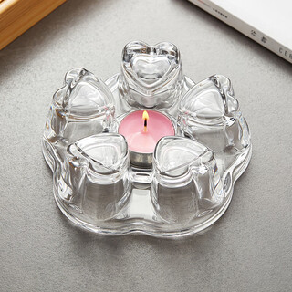 Lvchang mingwen tea stove insulation base glass candle heater tea restaurant restaurant tea warmer large with tea wax 10 pieces
