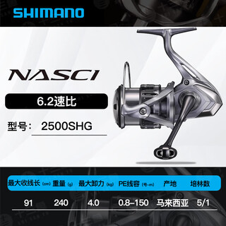 Shimanomiravel mirabell spinning wheel nasci naxi freshwater seawater long-range casting wheel small wankuishi 2500 naxi shg high-speed shallow cup long-range casting wheel left-hand interchangeable type