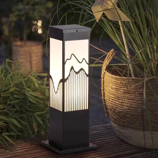 Outdoor solar lawn lamp led square lawn lamp community garden villa landscape floor lamp outdoor waterproof landscape power connection model height 60 width 15cm