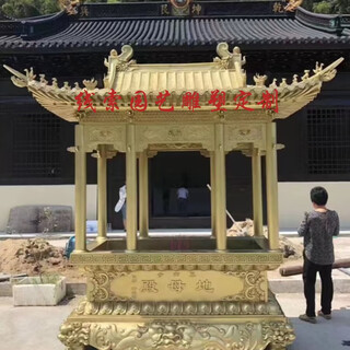 Xiao xiaobuluo retro temple pure copper incense burner rectangular large outdoor eight-dragon column cast iron incense burner for fairy temples for incense custom size custom gold