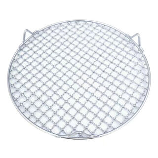 Yunqi 304 stainless steel grilling mesh food-grade induction cooker barbecue mesh round mesh feet thickened barbecue braised meat draining mesh diameter 18 cm (foot height 2cm)