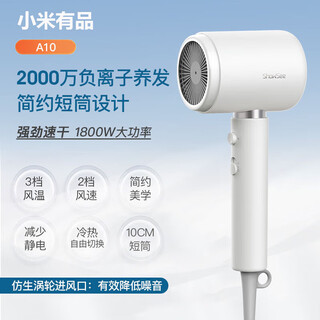 Xiaoshi (showsee) home hotel dormitory hair dryer high power 20 million high concentration negative ions hair care high wind speed drying noise reduction leafless gift portable 1800w high power hair dryer large air volume a10 comes standard with 20 million negative ions
