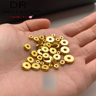 Fat donglai's same 18k gold separator, ancient pharaoh gold craftsmanship, glossy wheel calculation, diameter 8mm, thickness 2mm, aperture 2mm/10 pieces