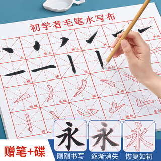 Han zhuangyuan brush water writing cloth beginners entry-level calligraphy set rice grid copying practice cloth clear water practice copybook quick-drying adult elementary school students and children's regular script practice paper special practice paper complete set of 13 pieces
