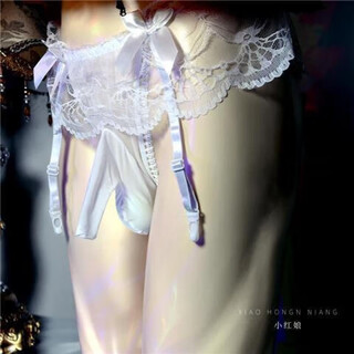 Sexy bullet separation aircraft jj set of underwear men's stockings one-piece suspenders lace large size transparent men's thong white single piece thong j-j closed mouth