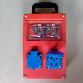 Construction site temporary distribution box suitcase 220v socket 380v mobile power box portable industrial plug with leakage protection 16 2-position five-hole socket with 2 leakage protection 1 control 1 protection
