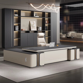 Litang light luxury boss desk office desk and chair combination simple modern ceo senior desk new chinese style office furniture 2.4m boss desk + boss chair + 2.4m file cabinet