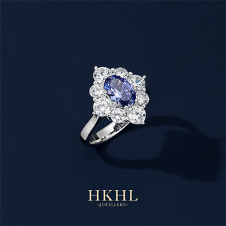 Hkhl 925 silver tanzanite blue gemstone ring for women, high-end ring, anniversary birthday gift for girlfriend, hong kong size 14-16 (suitable for us size 7#)