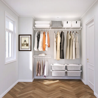 Midas 1.9-meter metal wardrobe coat rack for bedroom, hardcover room wall-mounted wardrobe and cloakroom customization, installation included 1.9-meter metal wardrobe plan-13