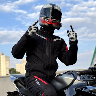 Ghost racing motorcycle riding suit suit all seasons men's windproof, breathable and fall-proof motorcycle suit jacket motorcycle racing suit black suit (upgraded waterproof style) 3xl