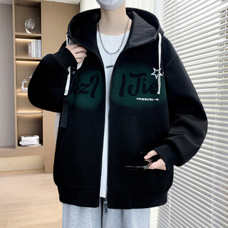 Bailedi 13-year-old junior and senior children's spring and autumn jackets, 12-year-old junior high school students' baseball uniform jackets, 15-year-old boys' cardigan spring clothes 8866 black (single jacket) spring and autumn styles 160 m 70-90jin jin is equal to about 0.5 kg