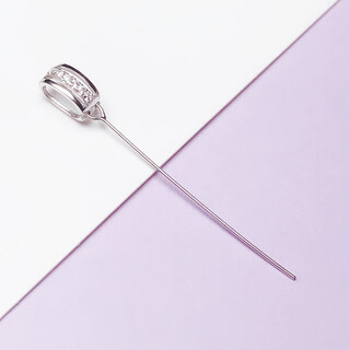 Pt950 platinum pendant buckle melon seed buckle head crooked hole oblique hole jade silver buckle jade buckle head men and women 9 white gold