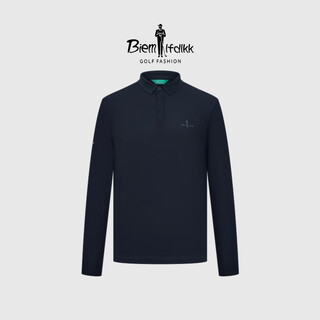 Biyinlefen anti-uv sunscreen and easy care spring and autumn men's fashionable sports and leisure outdoor lapel long-sleeved polo shirt for men 25 navy blue m (100)