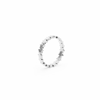 Congye plated 18k gold star series ring casual simple fresh exquisite three-dimensional women's steel color #50mm (total weight about 1.5g)