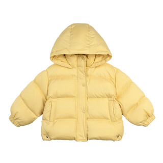 Luson chen dazhu xiao o bao okids baby clothes women's mid-length winter 2024 new baby three-proof warm jacket yellow ready stock 130 yards, velvet filling capacity 103.2g