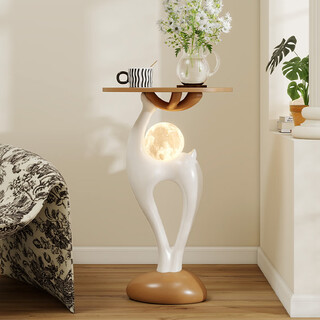 First sight of creative floor-standing ornaments, light luxury living room, tv cabinet, sofa side decorations, high-end large-scale housewarming gifts, fulu multifunctional floor-standing ornaments, white