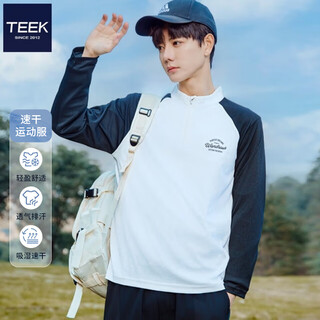 Teek quick-drying cycling clothes casual long-sleeved t-shirt men's 2025 summer outdoor sports mountaineering half-zip tops sa1797 white black s