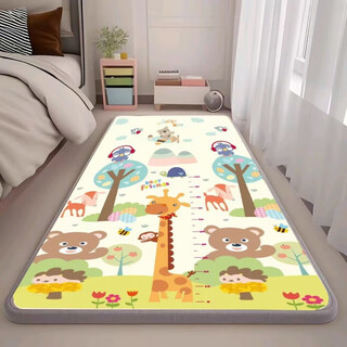 Baby climbing mat anti-fall bedside mat thickened moisture-proof baby bed foam floor mat anti-falling bedroom floor mat 3c certified maternal and infant grade material 2 cm thickness double-sided 80 cm x 200 cm anti-fall certification