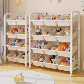 Meikaibin toy storage rack children's stroller storage cabinet snack storage cabinet storage basket multi-layer separated storage rack diagonal 3 columns 4 layers 12 boxes reinforced carbon steel