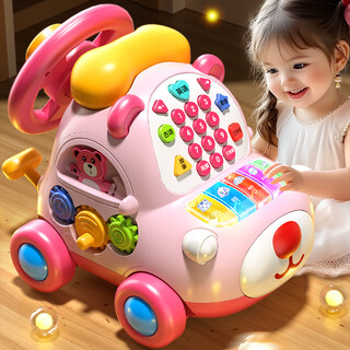 Xinsite (xst) children's toy telephone car 2-year-old girl multi-functional early education bilingual music mobile phone 6 simulated landline birthday gift