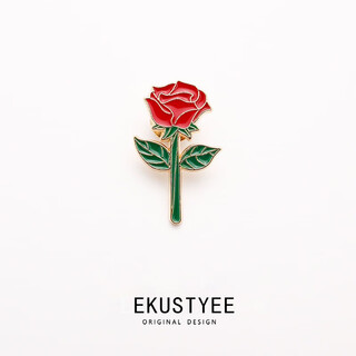 Ekustyee little prince's rose junior brooch retro japanese men's and women's valentine's day badge creative lapel pin accessories birthday gift one serious rose + free gift box