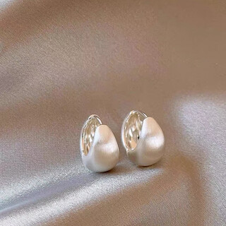 Shilian 999 sterling silver brushed earrings, feminine and cold style, 2025 new earrings, earrings, high-end earrings, silver